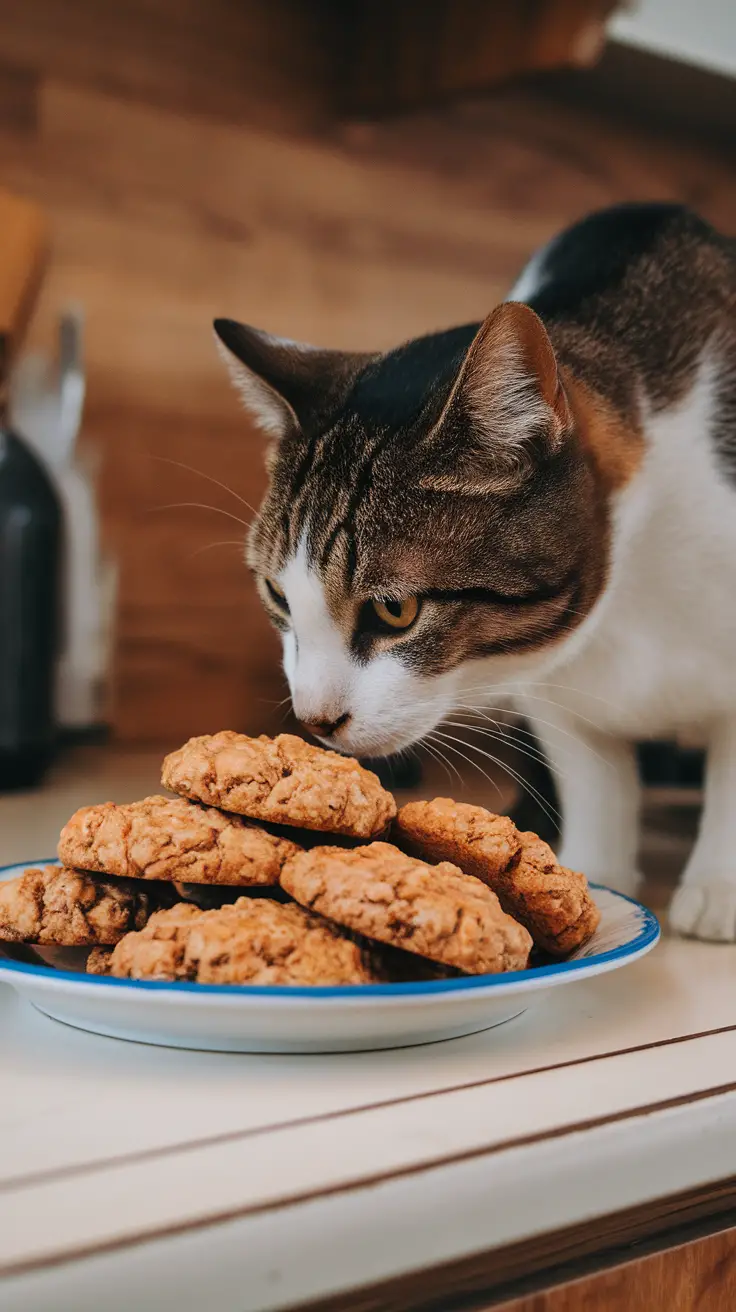 Delicious homemade banana oatmeal cookies for cats