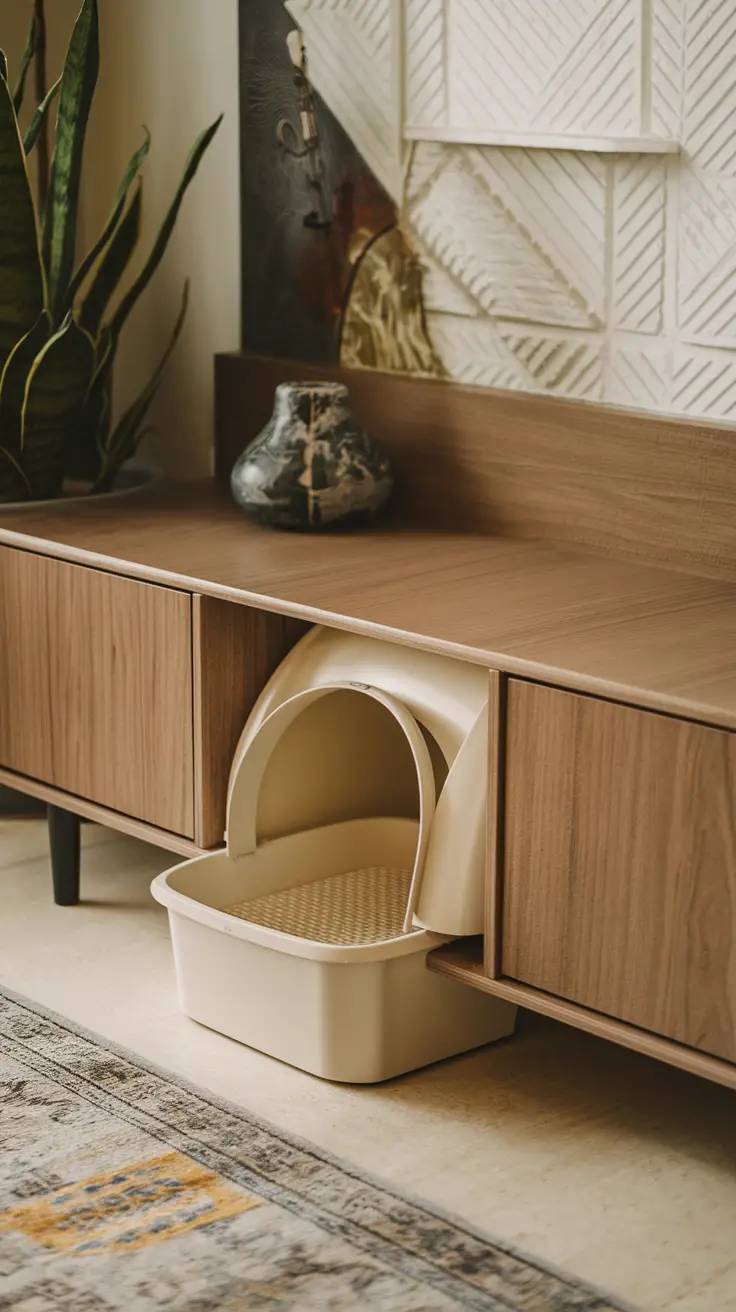 Image showcasing 10+ Modern Cat Litter Box Ideas for Stylish and Smart Homes ...