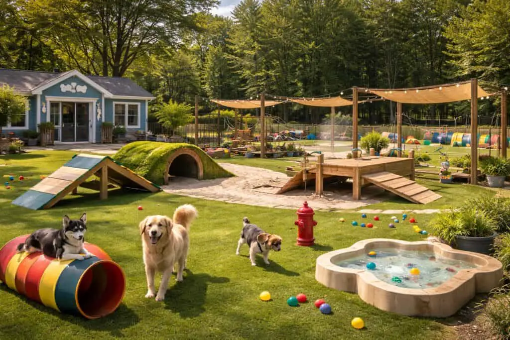 dog yard play